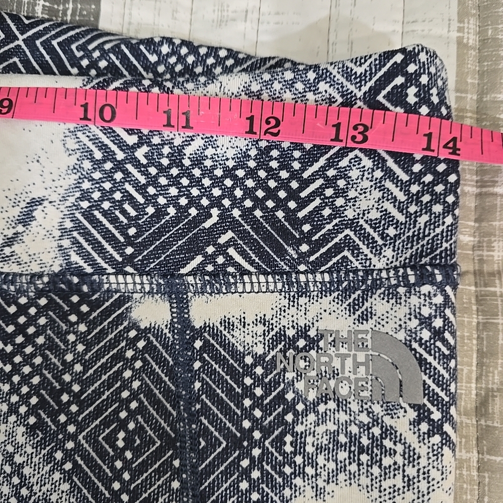 The North Face Blue And White Patterned Leggings Sz M with Drawstring - Picture 5 of 10